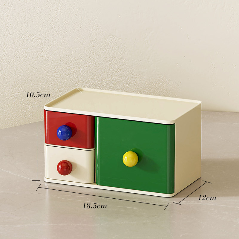 The Q35-QY2371 dopamine desktop storage box can be stacked with a dust-proof storage box and a stationery and miscellaneous storage box Item Picture