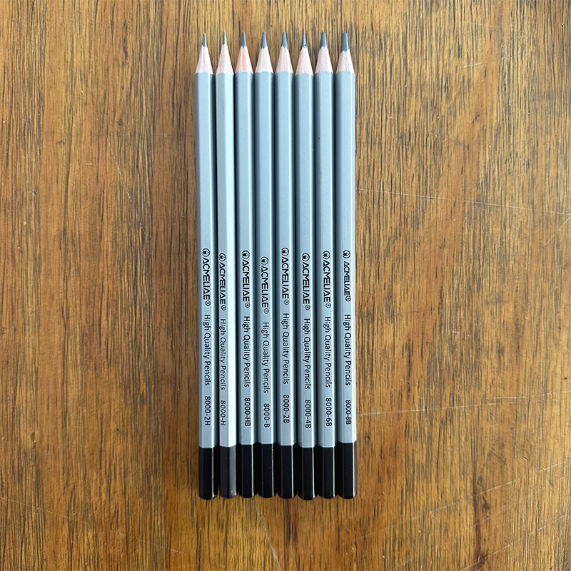ACMELIAE 8 PCS Drawing pencils sharpened/ dipped/ drawer box details Picture