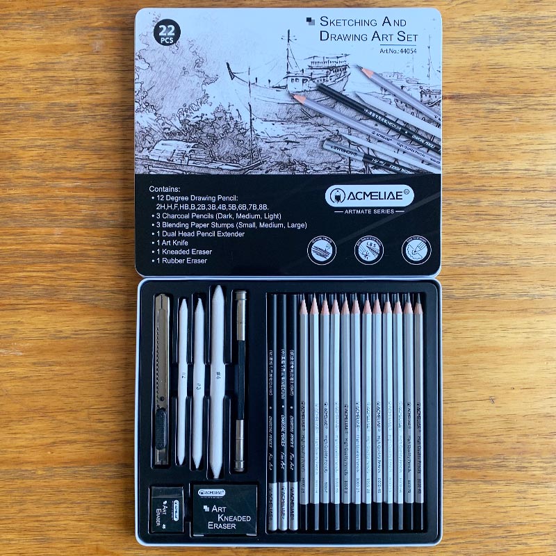 ACMELIAE 22 PCS Drawing Art Set-Tin Case details Picture