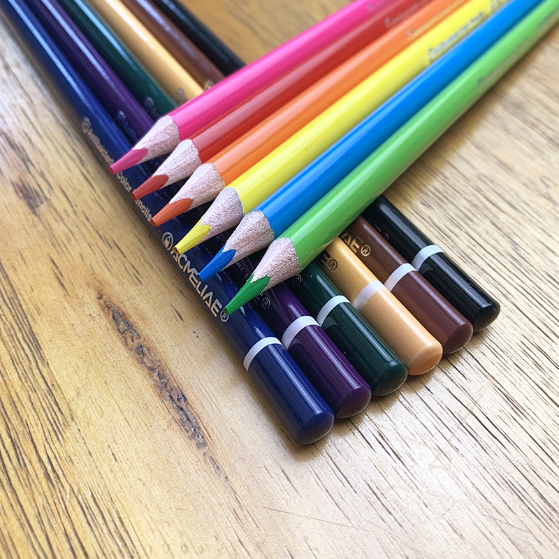 ACMELIAE 7" 12C Super Quality Antibacterial Color Pencil Specification drawing