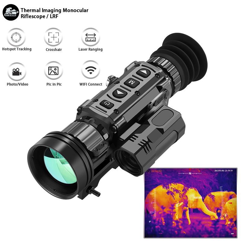 New Thermal Imaging Monocular with Distance Measure for Hunting Target Search Pseudo-Color Heat Camcorder Thermographic (50mm)
