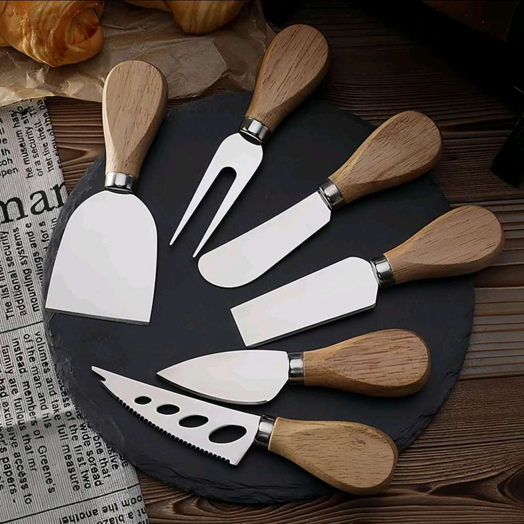 Cheese knife Mini Knife
Portable kitchen knife Scissors Creative kitchen tools Cheese knife 6- piece set
