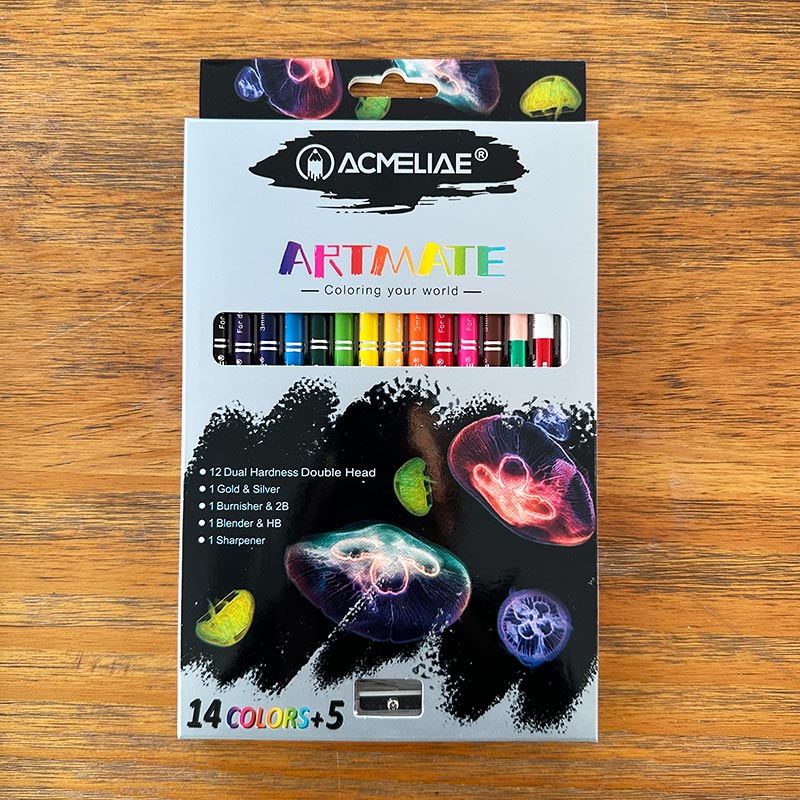 ACMELIAE  Art Pencil 14 Colors +5 Artmate Set High Quality Drawing pencil Art Color Pencil full figure