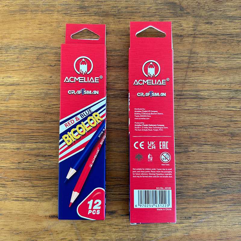 ACMELIAE 12 PCS Red&Blue Bicolor Pencils High Quality Checking Pencils  full figure