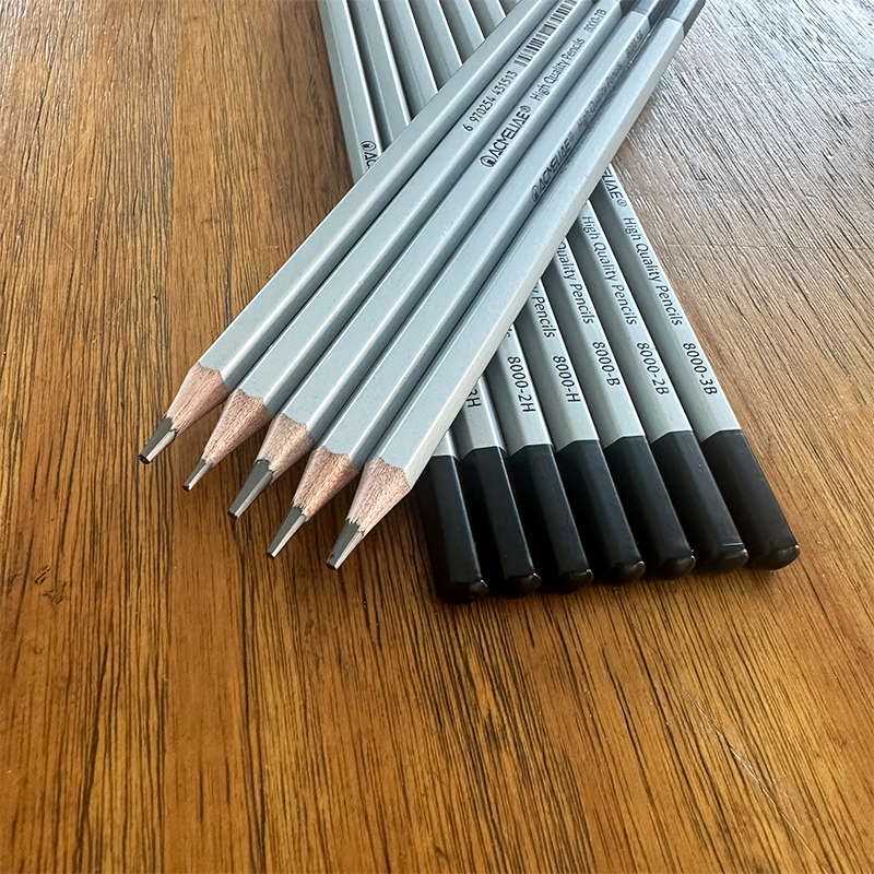 ACMELIAE 12PCS Drawing pencils sharpened/ dipped/drawer box Specification drawing