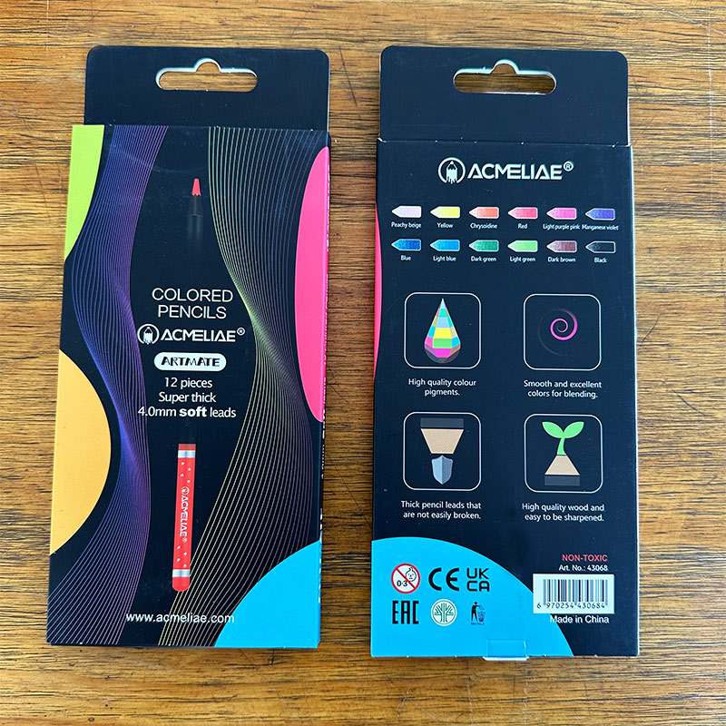 ACMELIAE 7”12 colors Artmate Black wood in paper box