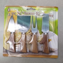 Jihao wood hadle cheese knife branch
shape
