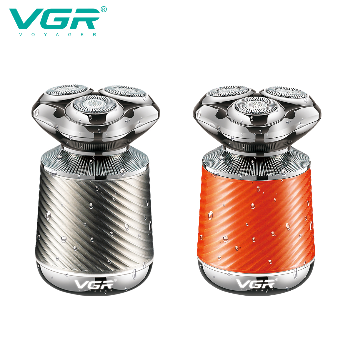 VGR391 Metal Magnetic three-head multi-functional waterproof Shaver set details Picture