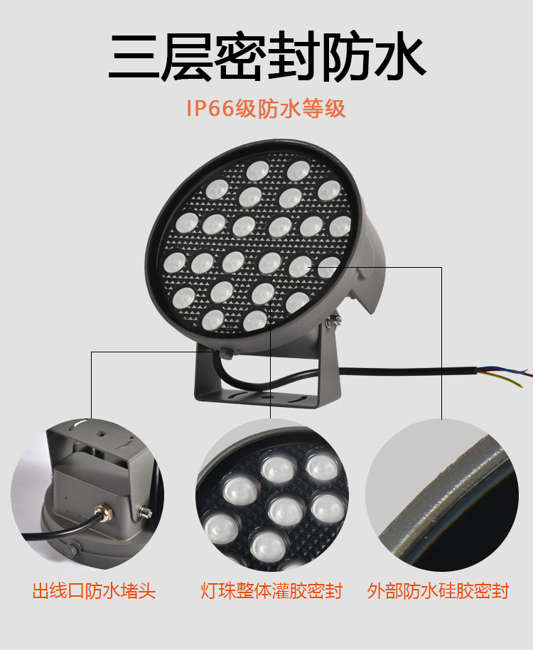 LED floodlights, anti-glare, waterproof, brightening, landscape lighting project, seven-color ground-mounted lighting, outdoor floodlights, etc pic 1