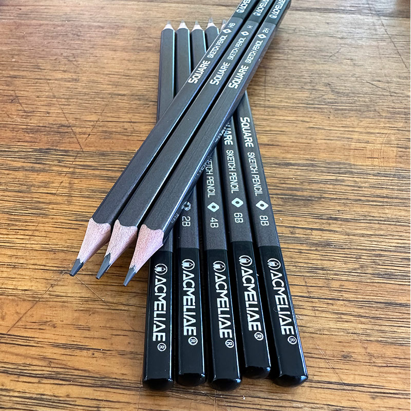 ACMELIAE 8 PCSDrawing pencils sharpened/ square shape/tinbox Specification drawing