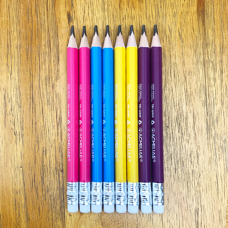 ACMELIAE 2B Jumbo Mini Pencil with eraser in triangular Application Scenario
