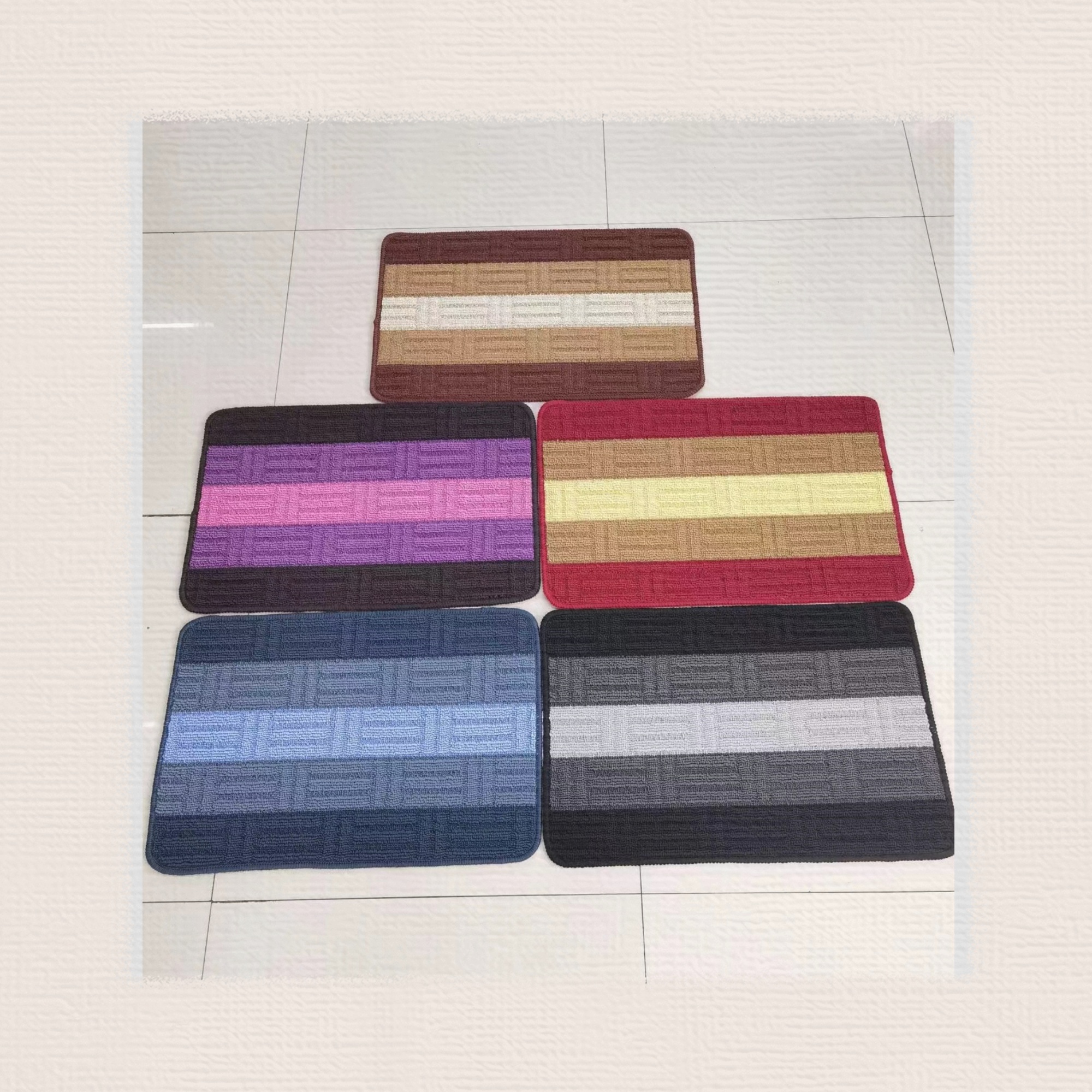 New TPR polypropylene jacquard carpet anti-slip mat, kitchen mat, floor mat, door mat, living room mat, bed mat, size 38*58/38*118 full figure