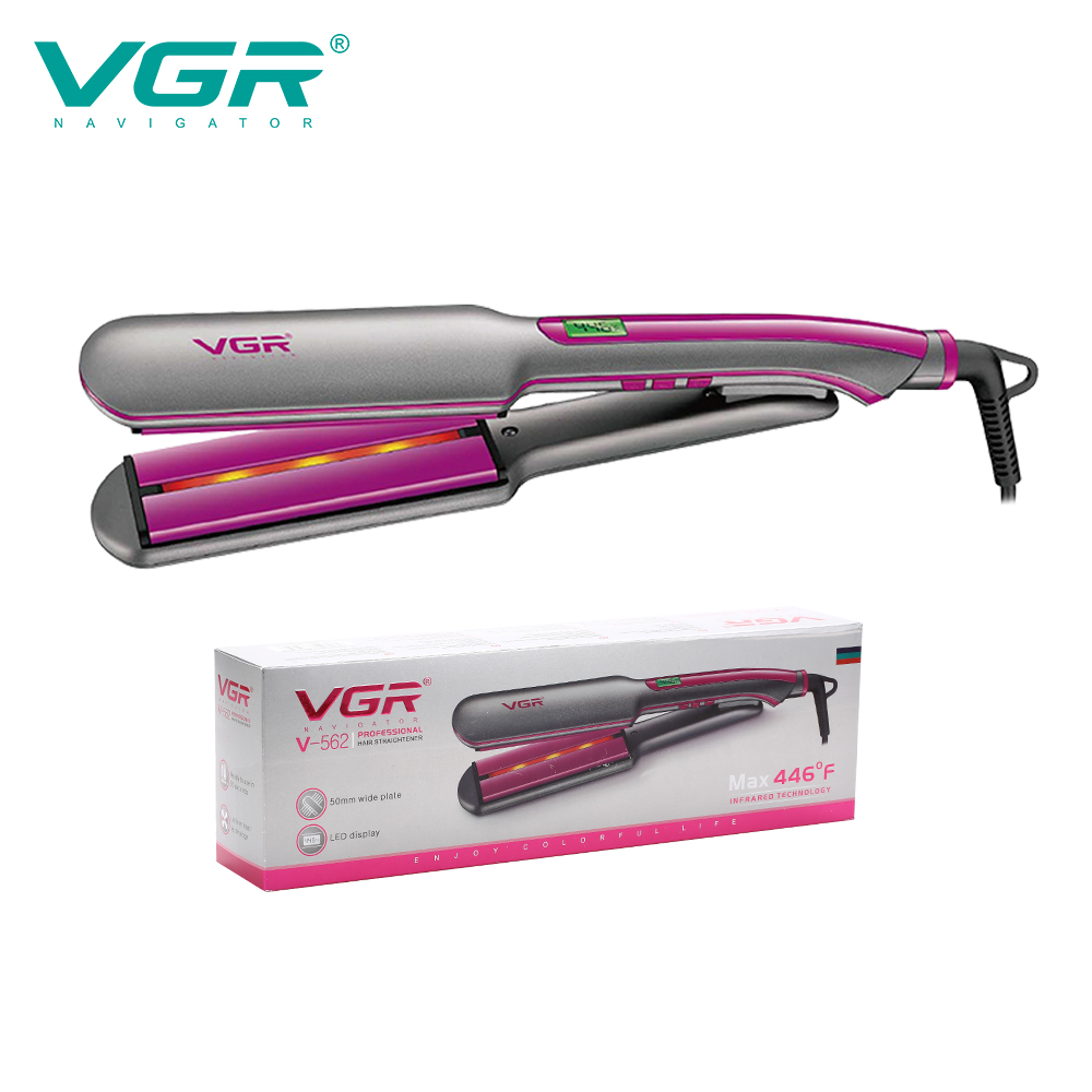 VGR562干湿两用速热加宽电夹板LED陶瓷涂层直发棒