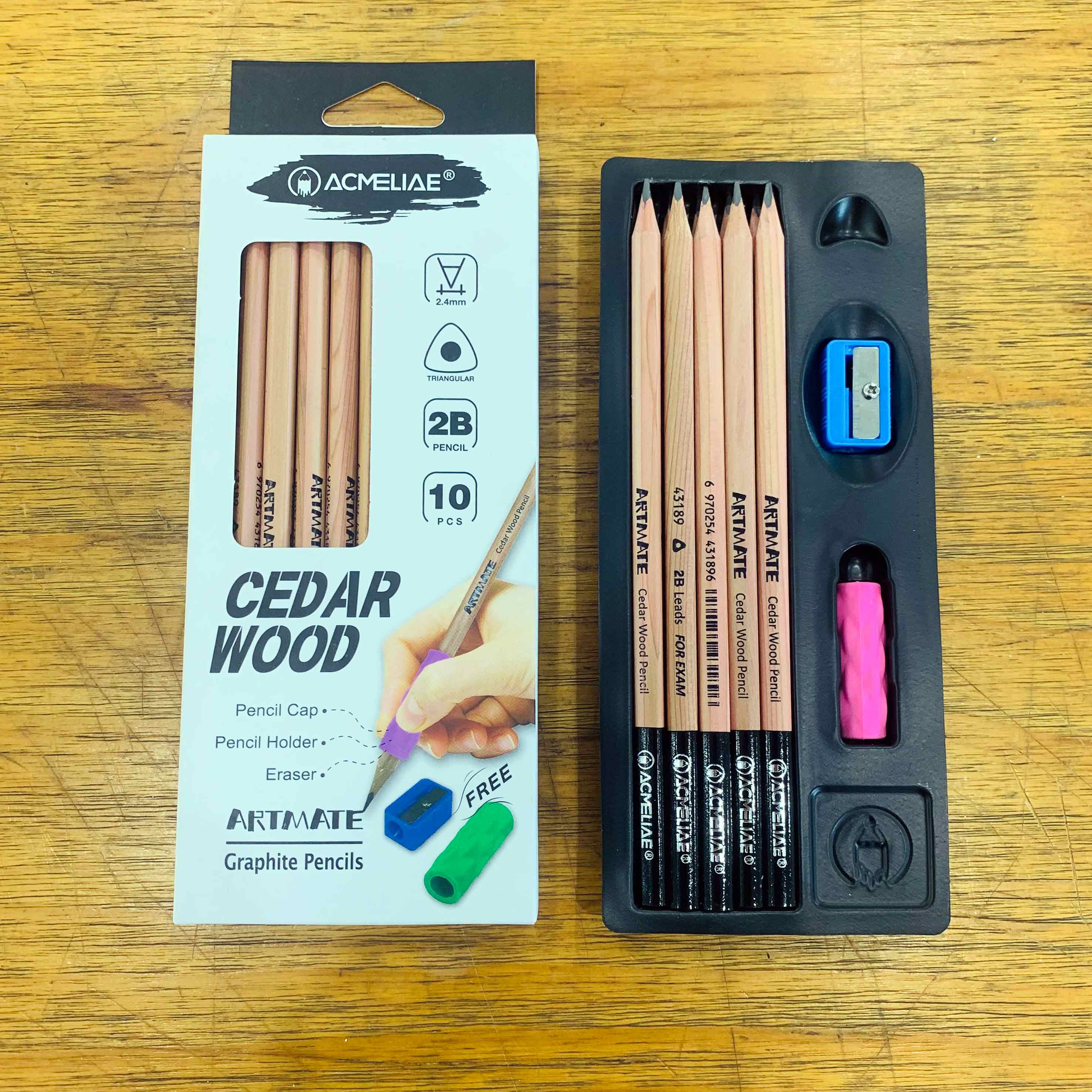 ACMELIAE 10 PCS 2B pencil sharpened/ cedar wood full figure