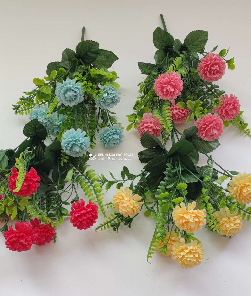 25 plastic oil paint vanilla leaves, wedding hall ceiling green plants, artificial grass, path flower rows, artificial flowers and artificial leaves detail image 14