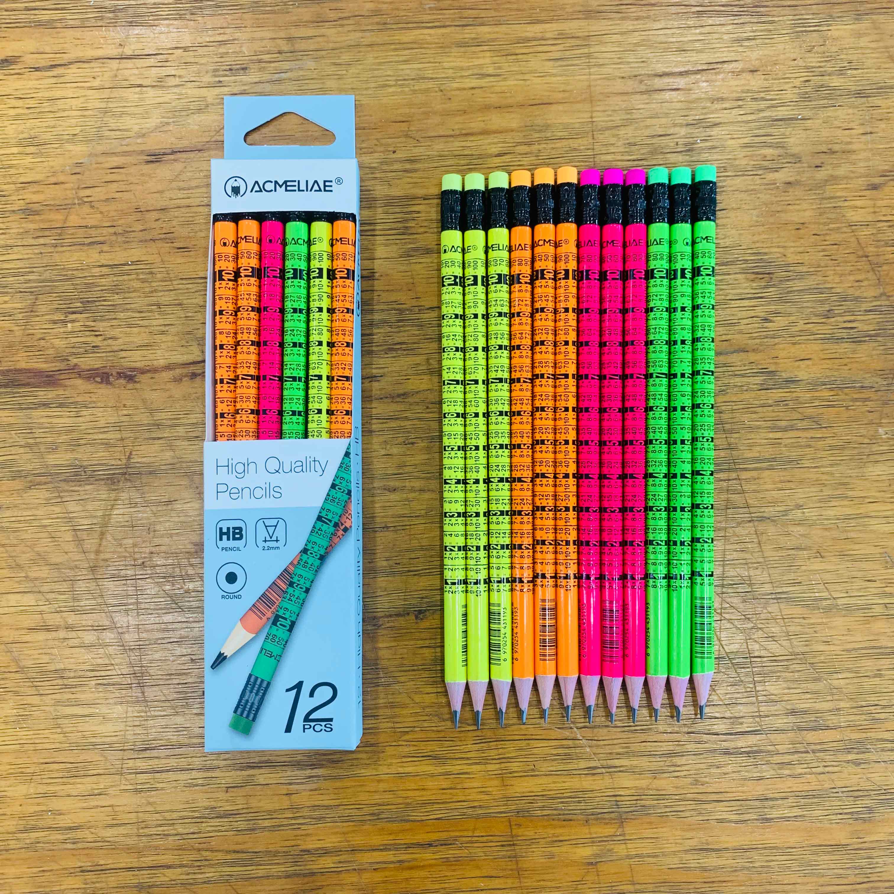 ACMELIAE 12 PCS HB Multiplication Table Pencil details Picture