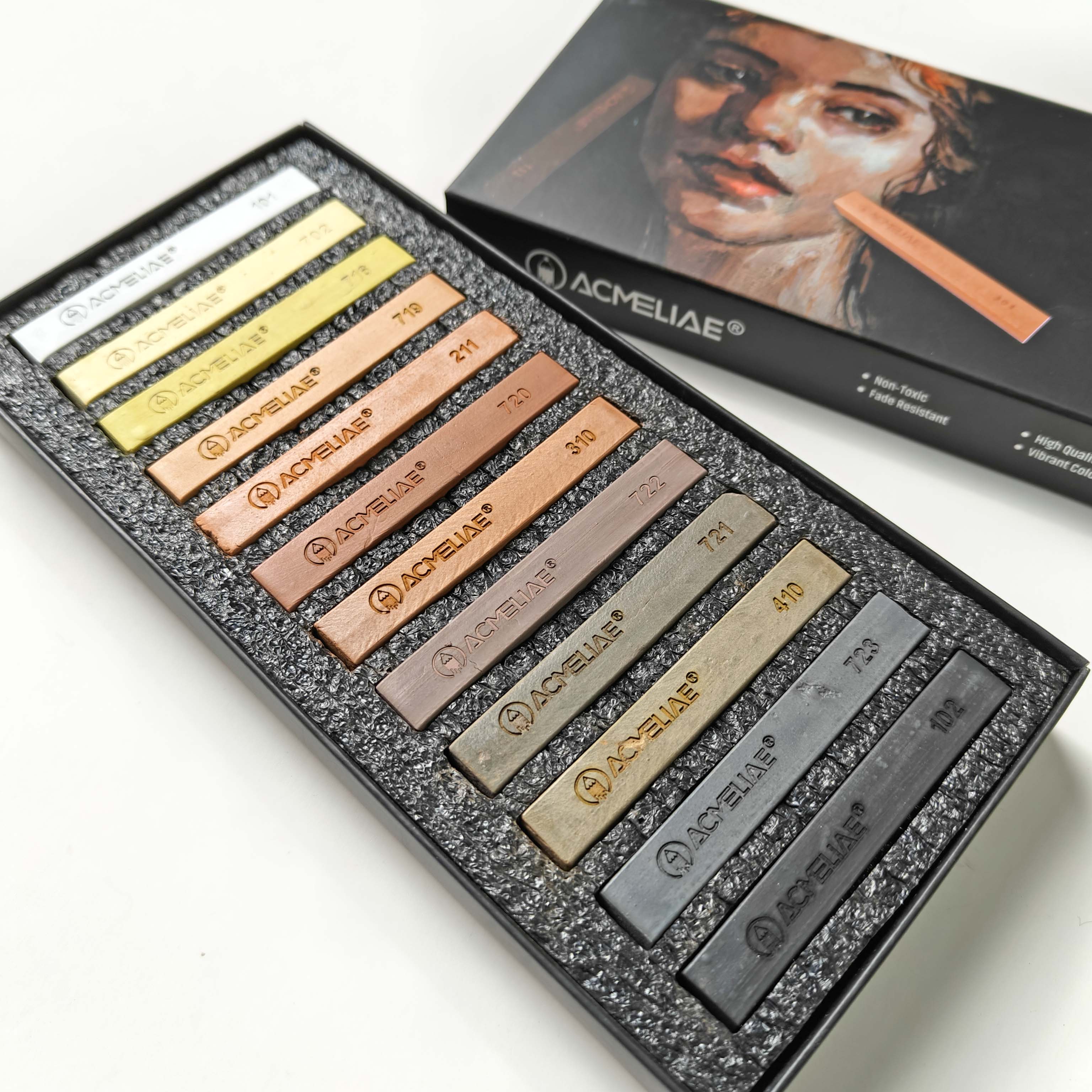 ACMELIAE 12 Color Soft Pastel(Brown Tones) details Picture