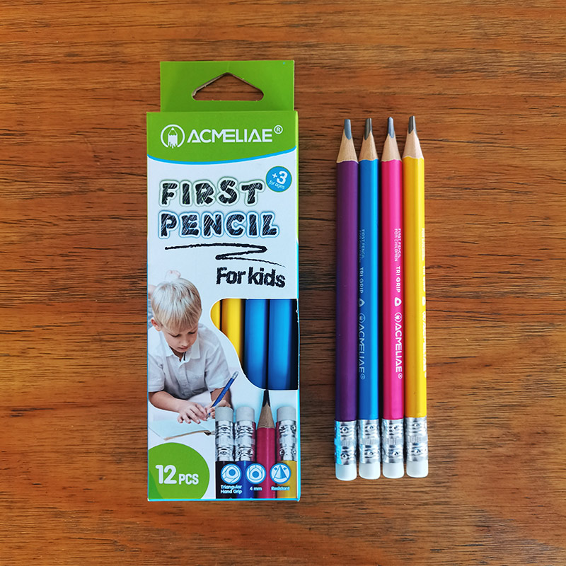 ACMELIAE 2B Jumbo Mini Pencil with eraser in triangular full figure