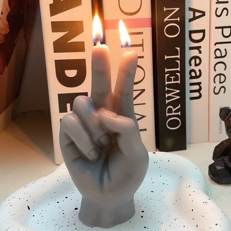 Finger-shaped scented candles, creative and funny gestures, prank props, home indoor long-lasting scented gifts, ornaments, scented candles, scented candles, scented ornaments, raw materials for scented candles pic 4