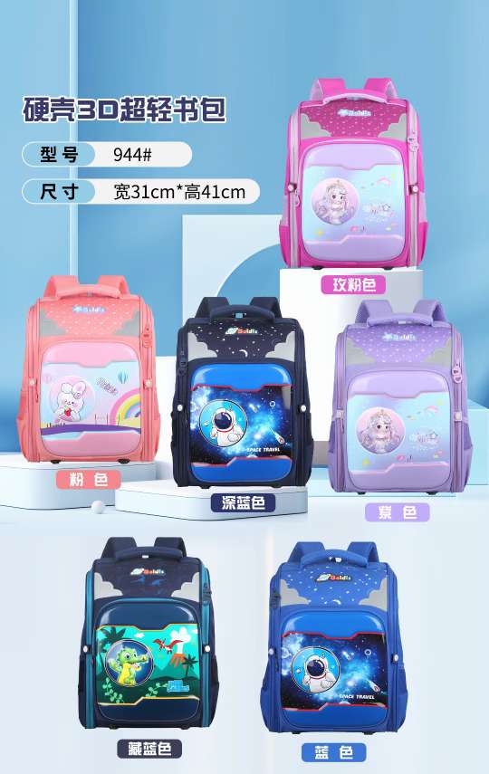 热销款双肩包学生包白底实物图