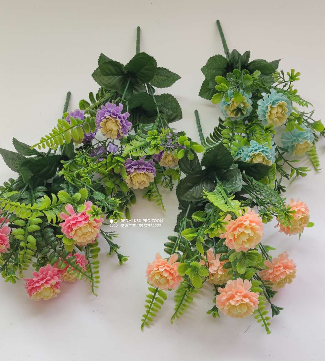 25 plastic oil paint vanilla leaves, wedding hall ceiling green plants, artificial grass, path flower rows, artificial flowers and artificial leaves detail image 13