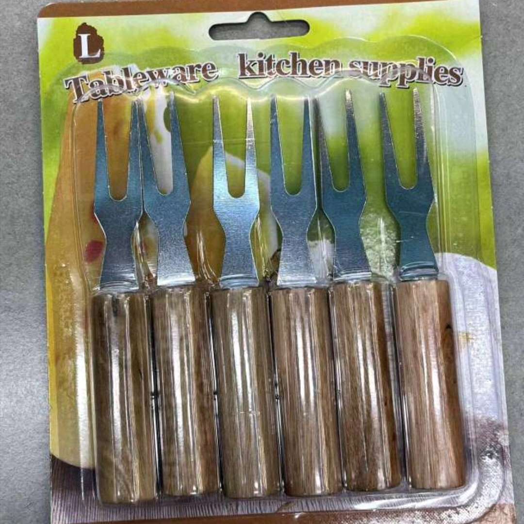 Mini kitchen cheese knife Small spatula small fork with wooden handle for daily use