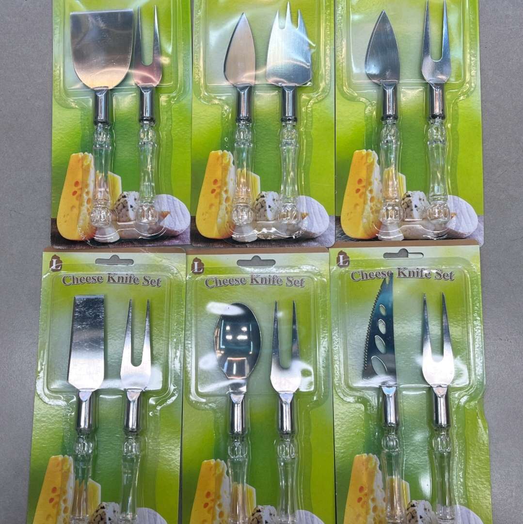 Mini kitchen Essential Cheese Knife Daily Kitchen Knife Scissors Delicate small easy to carry crystal handle cheese knife