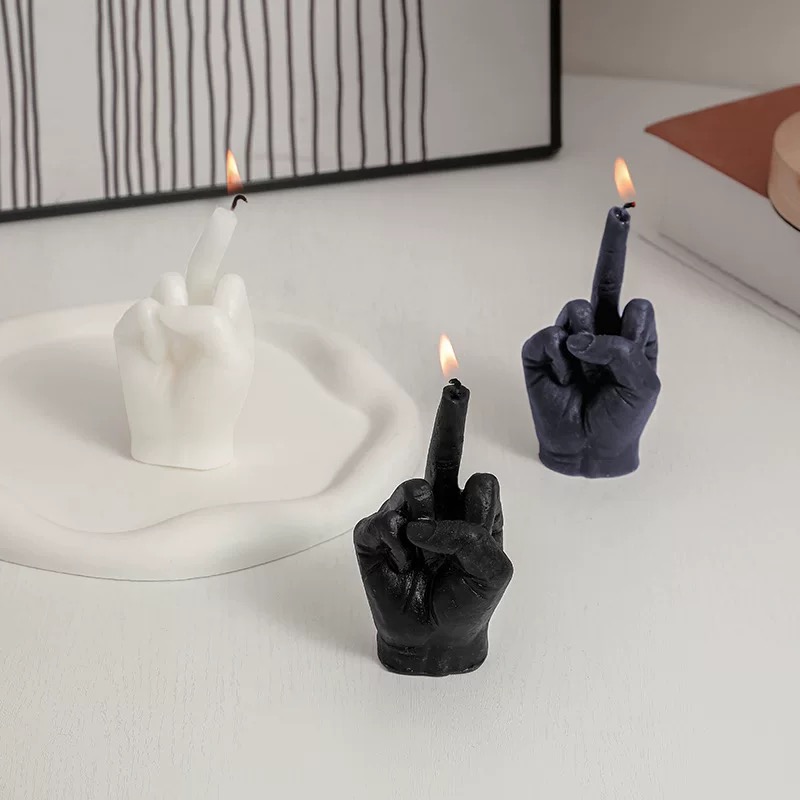 Finger-shaped scented candles, creative and funny gestures, prank props, home indoor long-lasting scented gifts, ornaments, scented candles, scented candles, scented ornaments, raw materials for scented candles Specification image