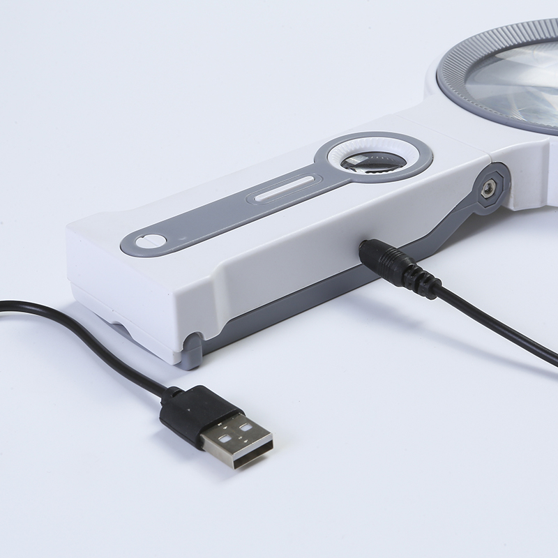 The new 7068 handheld folding dual-purpose magnifying glass with a lamp Item Picture