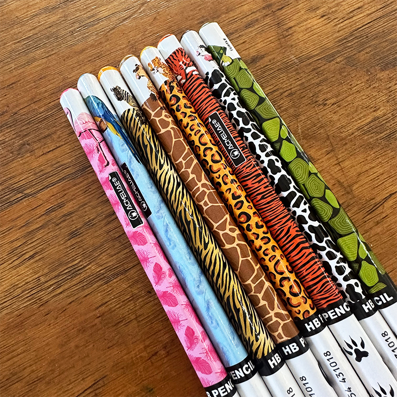 ACMELIAE 8 PCS HB pencil sharpened/ zoo series Specification drawing