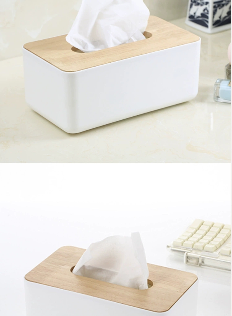 Japanese-style household items: desktop tissue box, wooden tissue box, bathroom car plastic napkin tissue storage box detail image 3