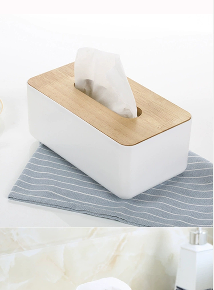 Japanese-style household items: desktop tissue box, wooden tissue box, bathroom car plastic napkin tissue storage box Item Picture