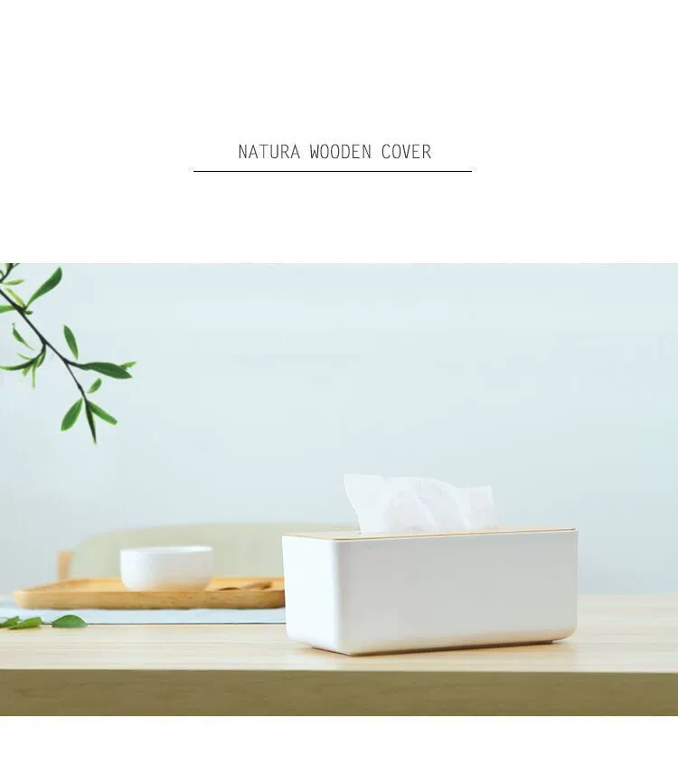 Japanese-style household items: desktop tissue box, wooden tissue box, bathroom car plastic napkin tissue storage box detail image 2