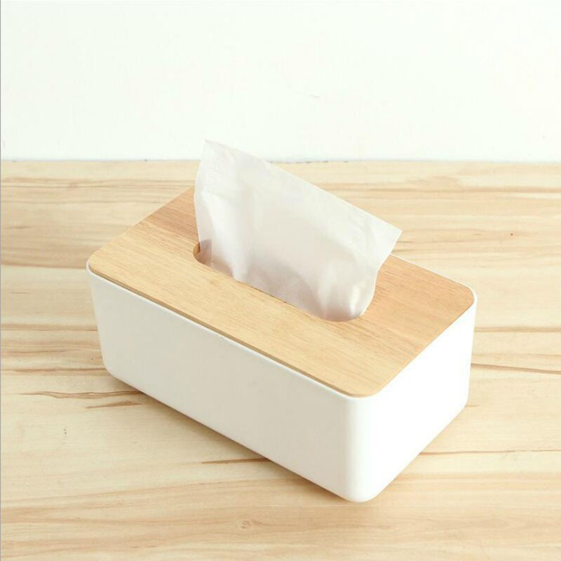Japanese-style household items: desktop tissue box, wooden tissue box, bathroom car plastic napkin tissue storage box Application Scenario