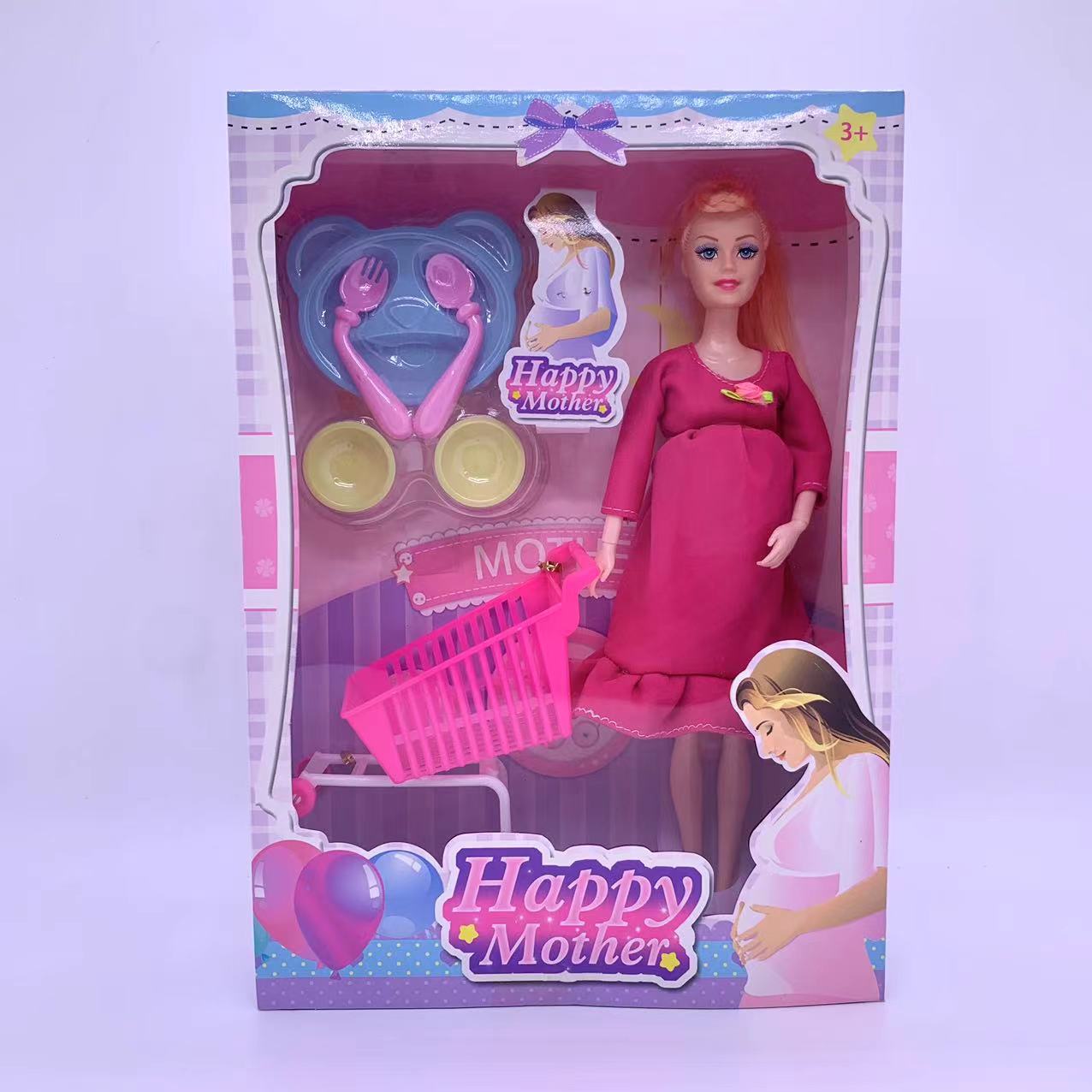 New foreign trade doll high-end princess doll toys girls love limbs wrist movable window box 11.5 inch pregnant woman Barbie birthday gift set dress up every wine set toy KK