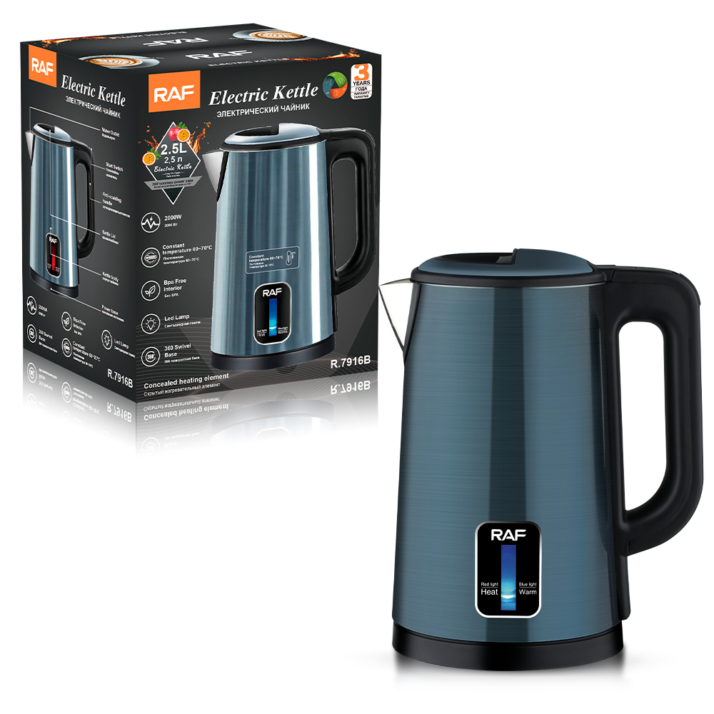 RAF European and American cross-border electric kettle, stainless steel household insulated kettle, 2.5L, automatic power-off, large capacity R.7916 Application Scenario