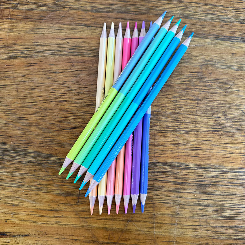 ACMELIAE 12PCS 24 Colors Patel bi-color pencils Specification drawing