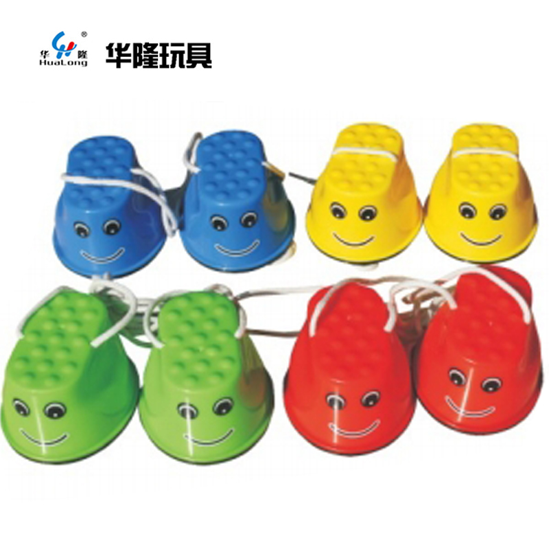 笑脸高跷幼儿园儿童踩高跷感统训练器材圆筒高跷户外健身游戏平衡玩具高跷源头厂家华隆