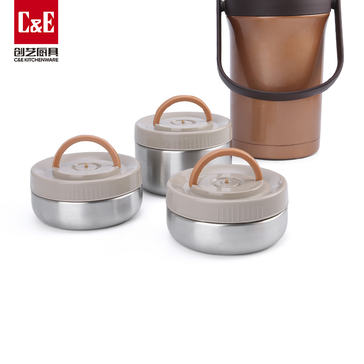 C&E Creative Vacuum pot 2.2L large capacity insulated box, multi-functional insulated pot, stainless steel insulated bucket, kitchenware, household pic 13