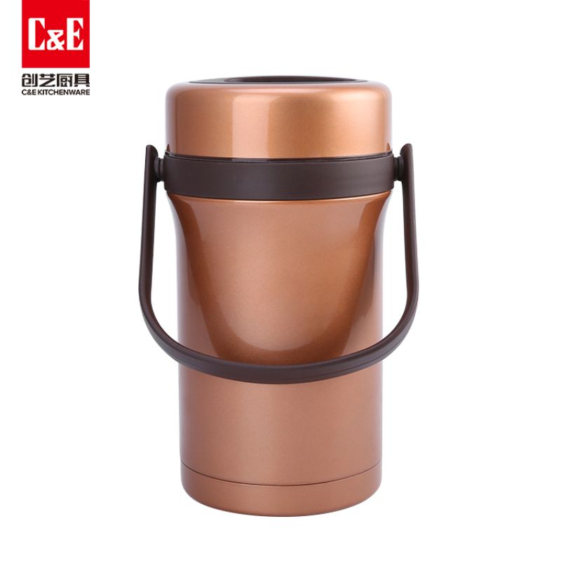 C&E Creative Vacuum pot 2.2L large capacity insulated box, multi-functional insulated pot, stainless steel insulated bucket, kitchenware, household