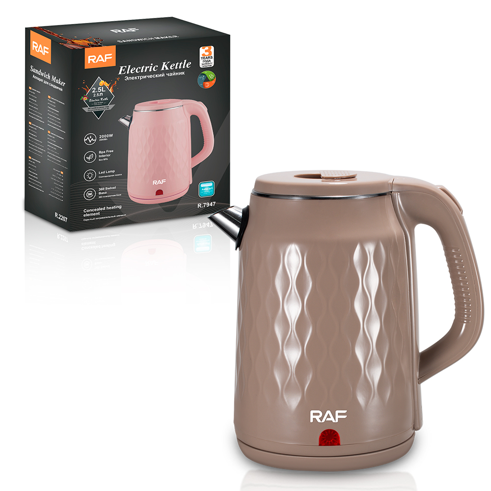 RAF European standard wholesale 2.5L stainless steel inner pot electric kettle, quick pot heating household automatic power-off boiling kettle R.7947 Specification image