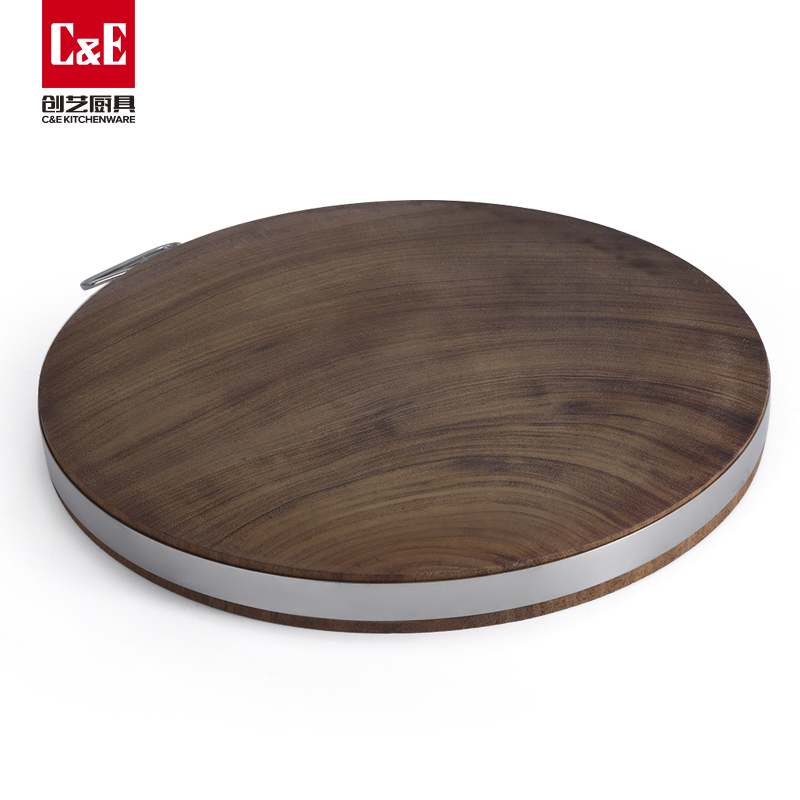 C&E Creative Ebony round cutting board, 36CM, double-sided usable cutting board, portable storage, hanging cutting board, kitchenware, home use Application Scenario