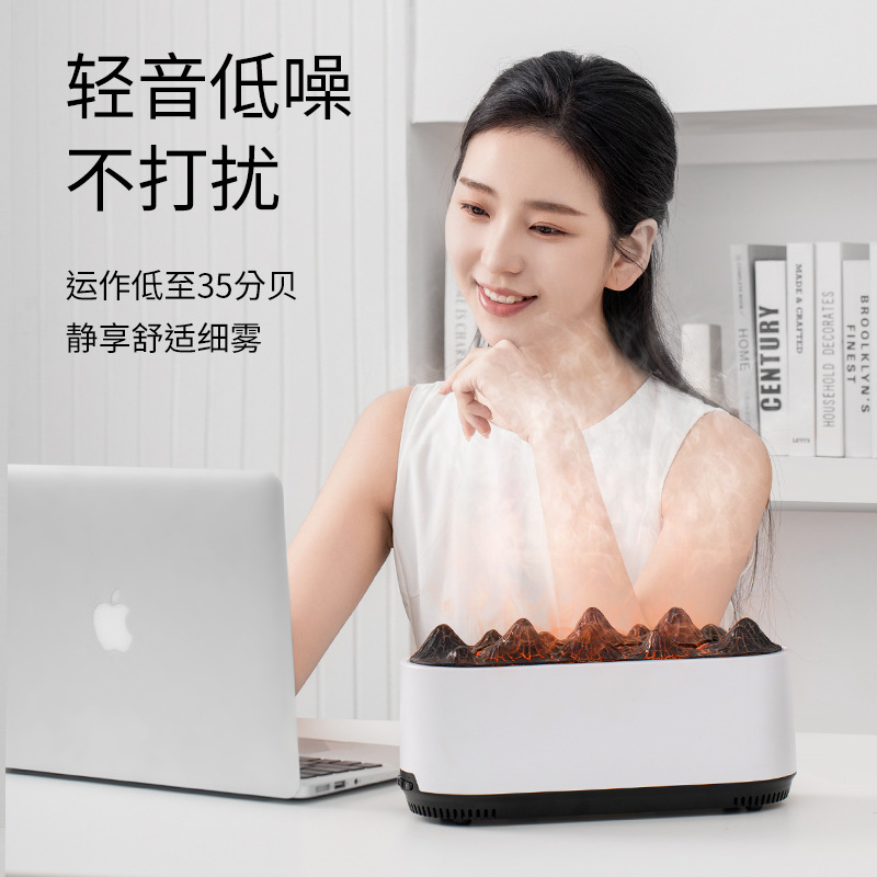 Flame atmosphere light aroma diffuser, hotel, home, office, desktop spray, ultrasonic silent aroma diffuser humidifier Specification image