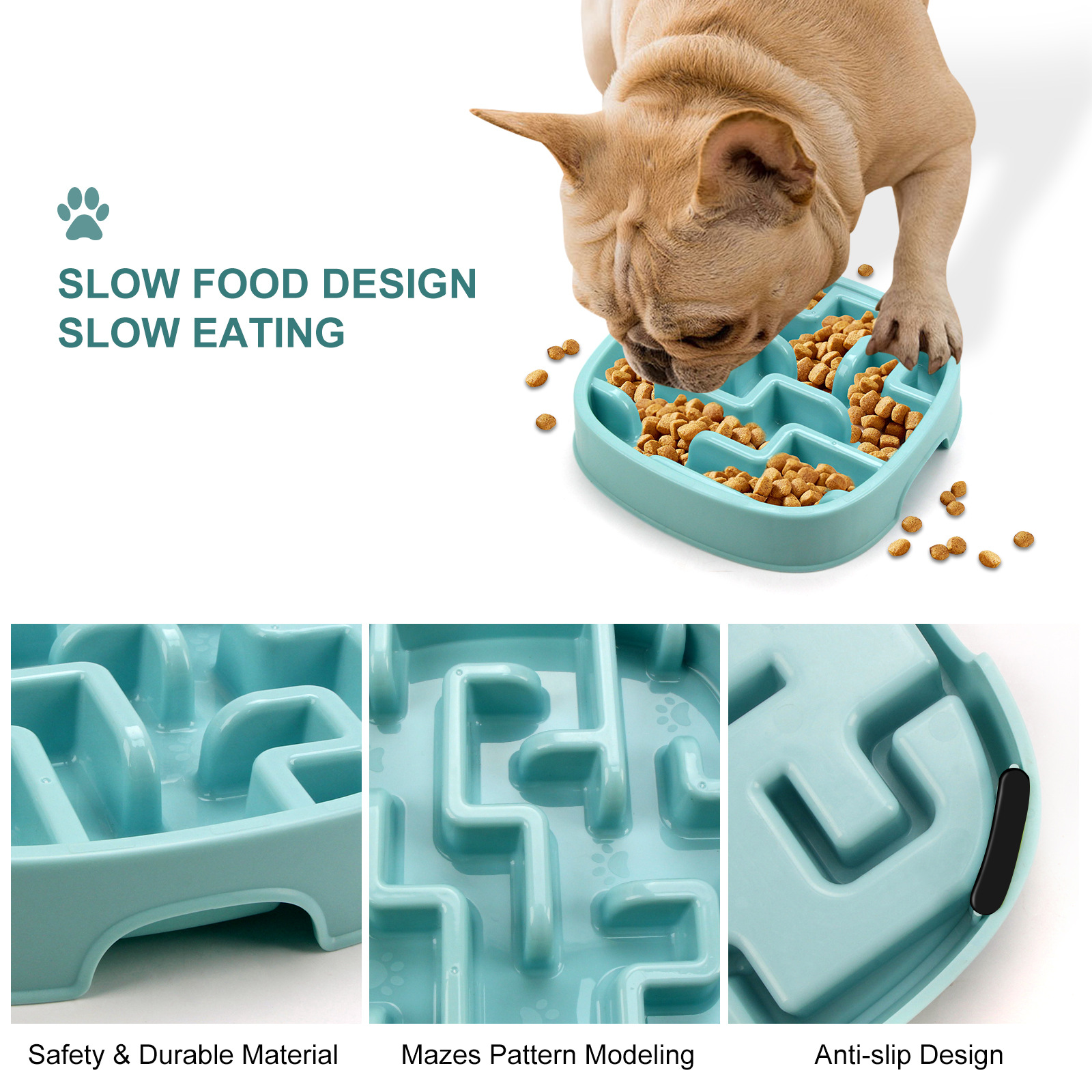 厂家批发跨境热销狗狗防噎益智慢食碗宠物慢食器狗食盆喂食碗细节图