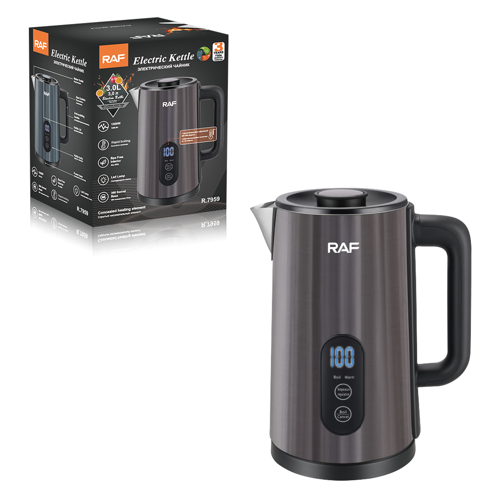 RAF European standard cross-border electric kettle, adjustable temperature household insulated kettle, 3L automatic power-off, large-capacity kettle R.7959 details Picture