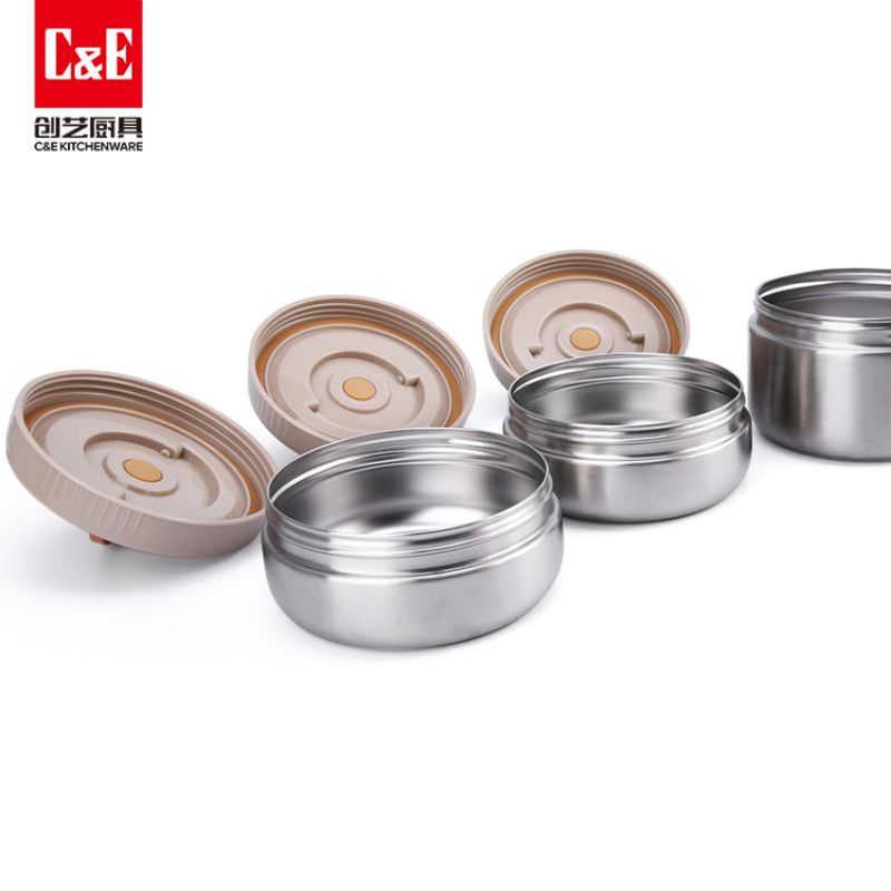 C&E Creative Vacuum pot 2.2L large capacity insulated box, multi-functional insulated pot, stainless steel insulated bucket, kitchenware, household Item Picture