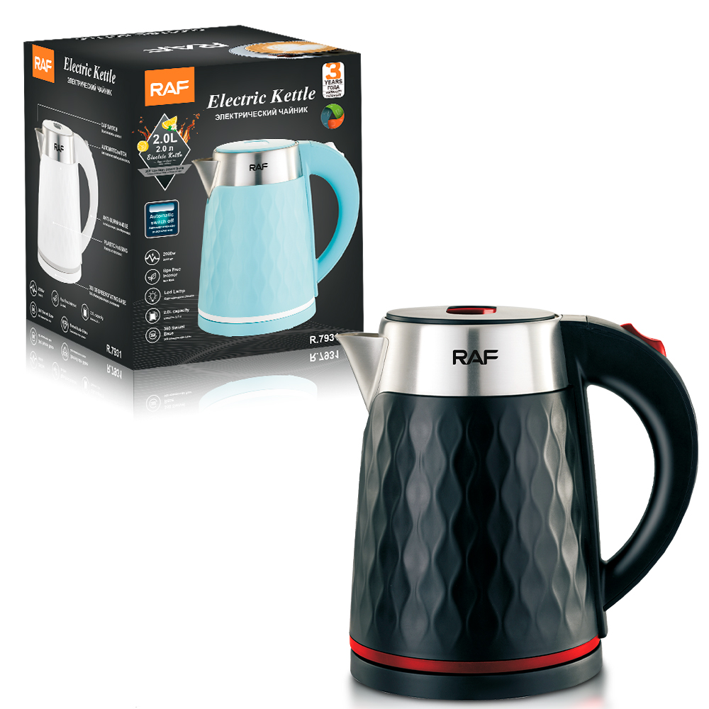 RAF European standard cross-border stainless steel 2L electric kettle with automatic large-capacity multi-functional kettle overheat protection R.7931 details Picture