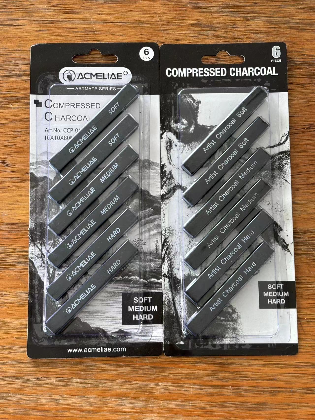ACMELIAE 6 PCS Quadriboid Black Charcoal strip details Picture