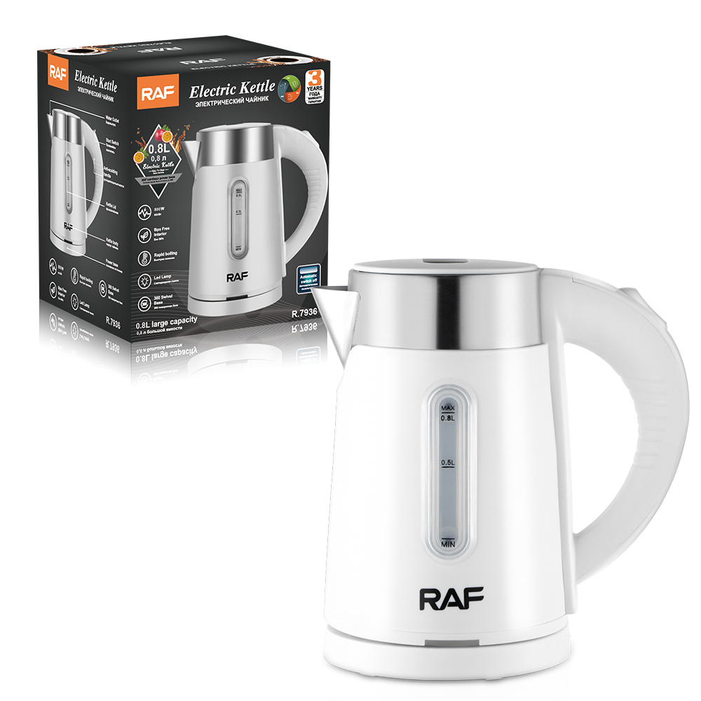 RAF European standard cross-border electric kettle, household insulated kettle 0.8L, automatic power-off, large-capacity kettle, visible R.7936 details Picture