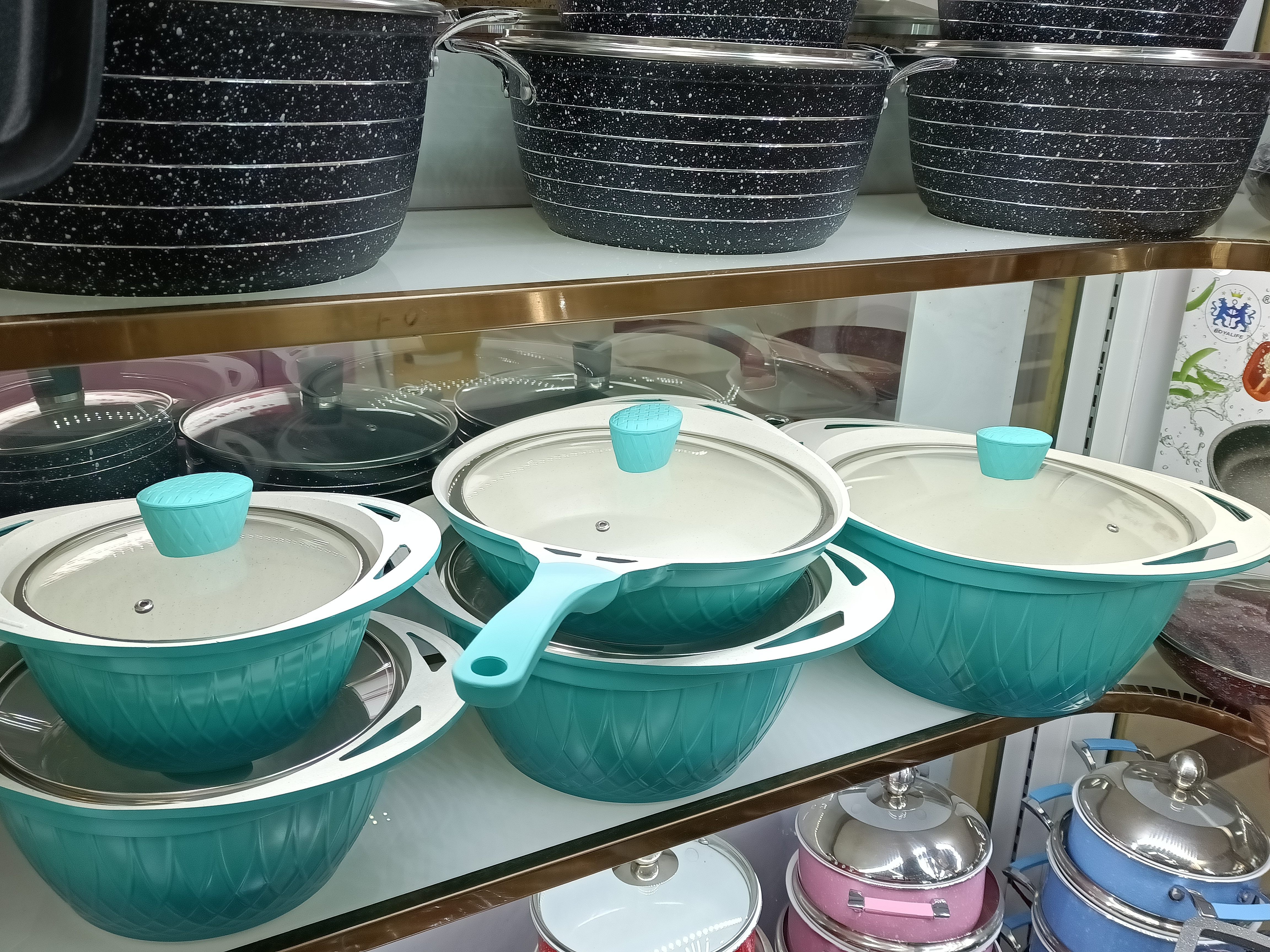 10-piece set of die-cast aluminum pot with lace in green Specification image